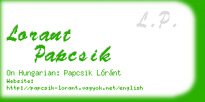 lorant papcsik business card