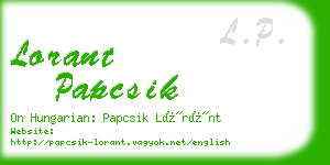 lorant papcsik business card